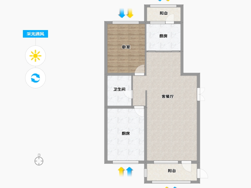 黑龙江省-佳木斯市-万公馆-103.12-户型库-采光通风