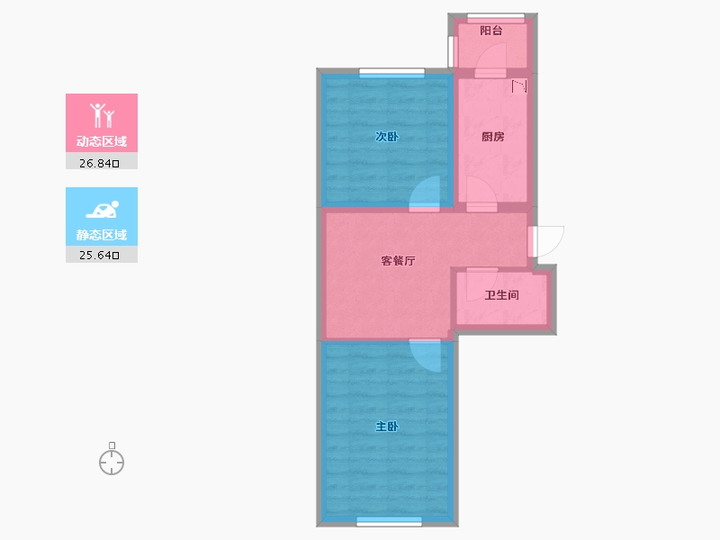 黑龙江省-哈尔滨市-融创公园壹号-45.88-户型库-动静分区