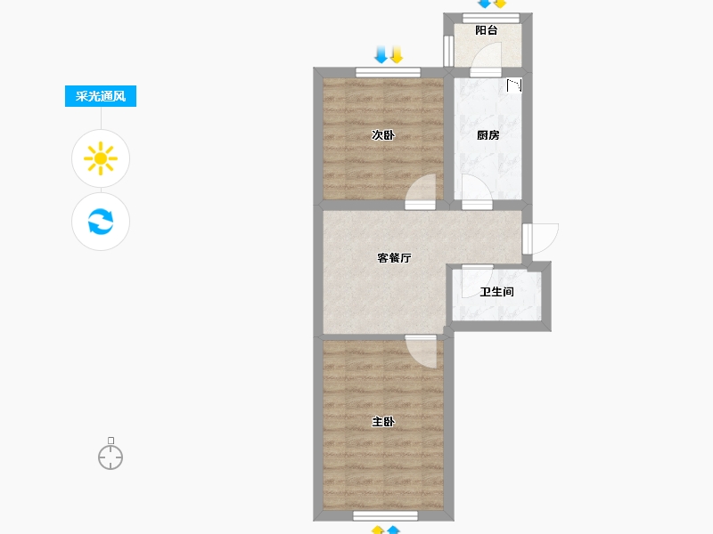 黑龙江省-哈尔滨市-融创公园壹号-45.88-户型库-采光通风