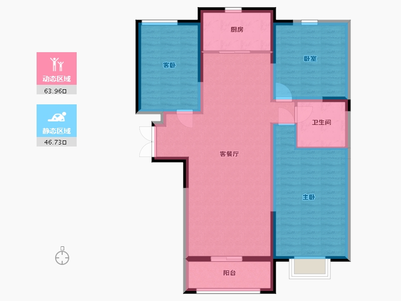 内蒙古自治区-包头市-方兴·观澜壹号-99.80-户型库-动静分区