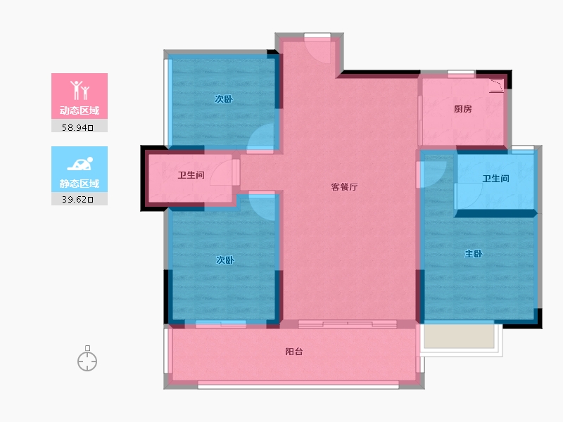 广西壮族自治区-桂林市-彰泰春天里-87.45-户型库-动静分区