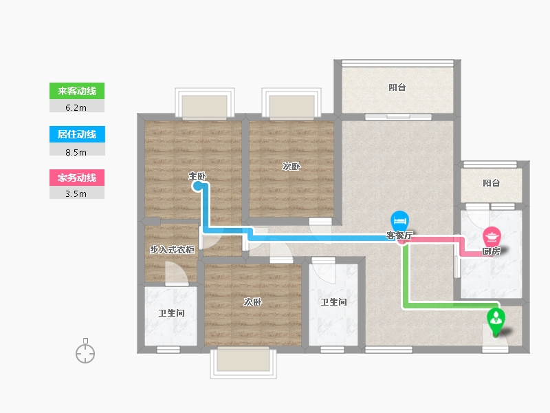 四川省-雅安市-上东阳光-91.47-户型库-动静线