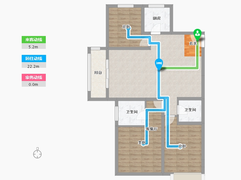 河北省-唐山市-荣盛锦绣花苑二期-93.55-户型库-动静线