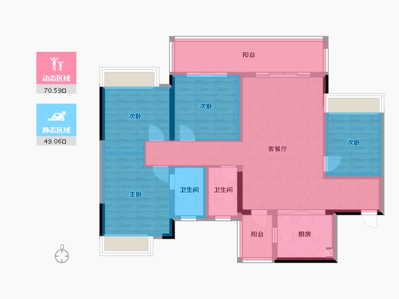 广西壮族自治区-桂林市-彰泰春天里-106.77-户型库-动静分区