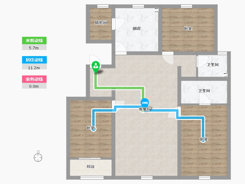 内蒙古自治区-赤峰市-中天桃花源-101.79-户型库-动静线