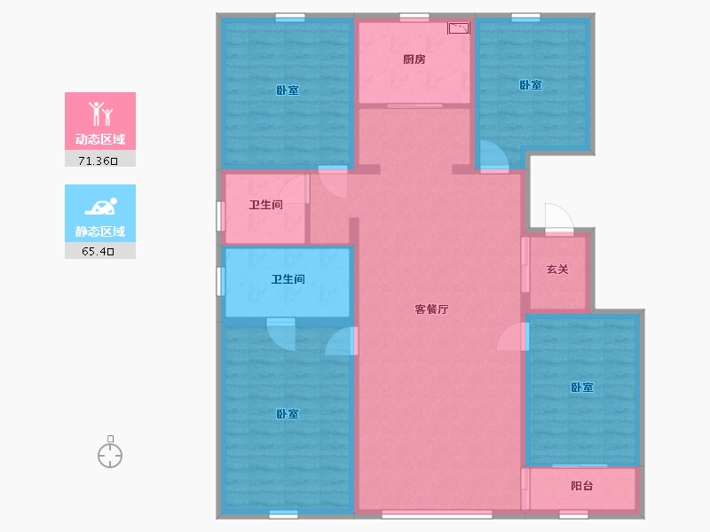 内蒙古自治区-赤峰市-中天桃花源-123.07-户型库-动静分区