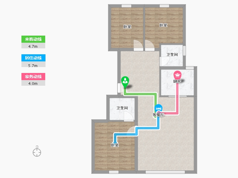 内蒙古自治区-赤峰市-中天桃花源-83.50-户型库-动静线