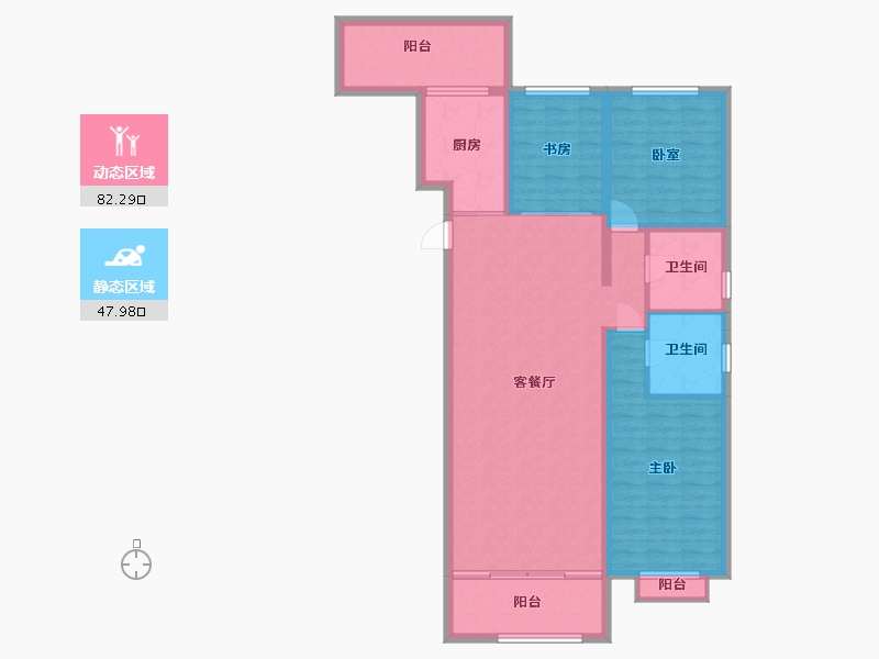 内蒙古自治区-包头市-奥体公园三号-117.38-户型库-动静分区