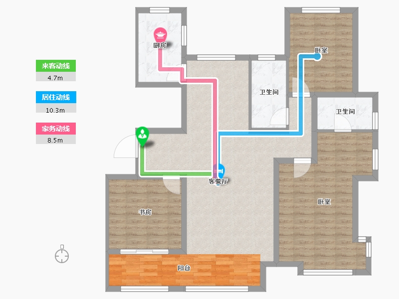 河北省-邢台市-华年里（九璟台）-107.33-户型库-动静线