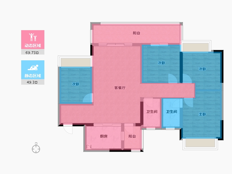 广西壮族自治区-桂林市-彰泰春天里-106.12-户型库-动静分区