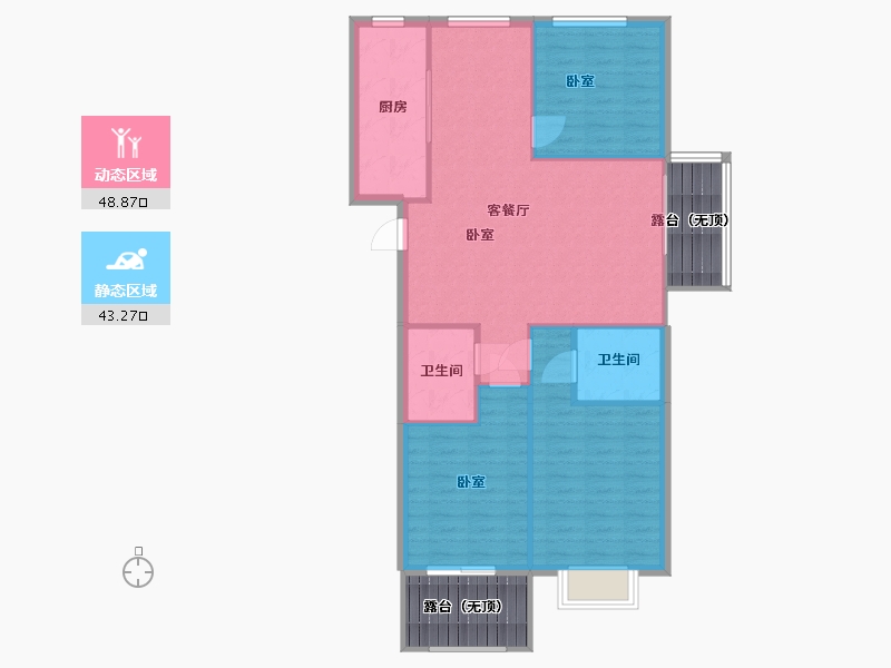 山西省-太原市-天朗美域-94.42-户型库-动静分区