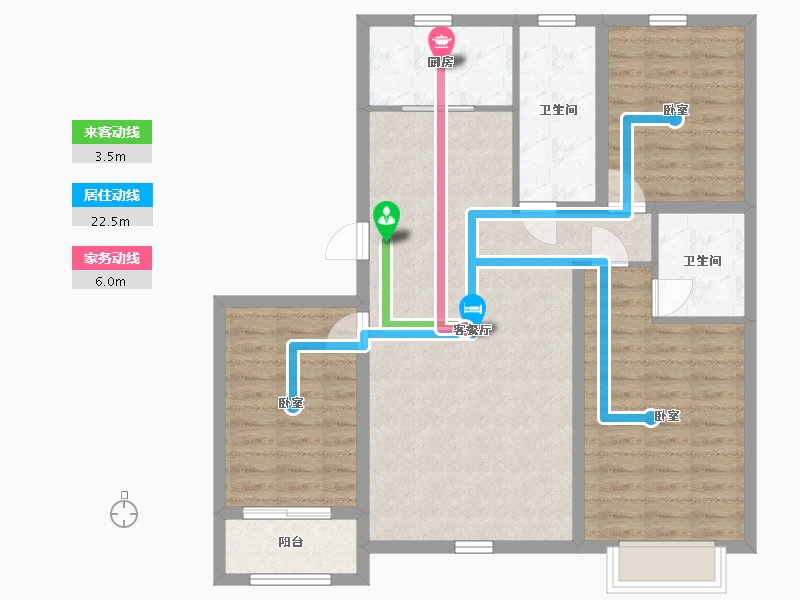 内蒙古自治区-包头市-松石•御景江山-95.95-户型库-动静线