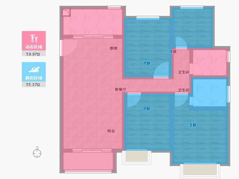 山西省-临汾市-临汾中梁·首府-102.14-户型库-动静分区