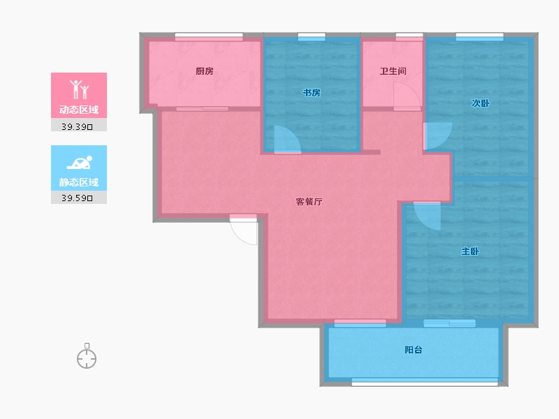 河北省-廊坊市-阿尔卡迪亚廊坊大学城-71.20-户型库-动静分区