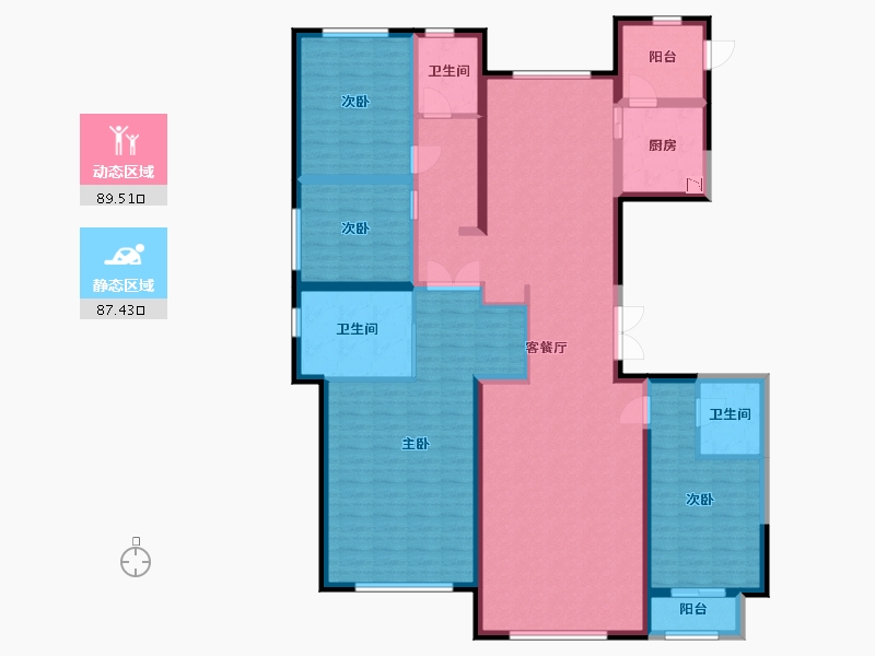 河北省-廊坊市-俪景嘉园-159.48-户型库-动静分区