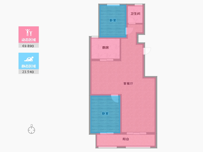 内蒙古自治区-呼和浩特市-世纪青城-84.01-户型库-动静分区