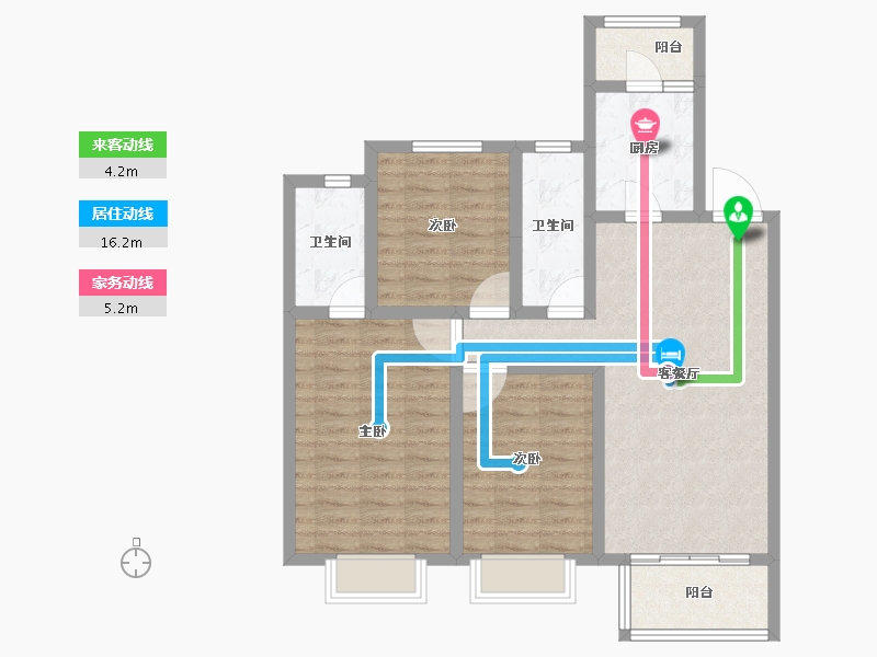 山西省-临汾市-蓝山国际-89.36-户型库-动静线