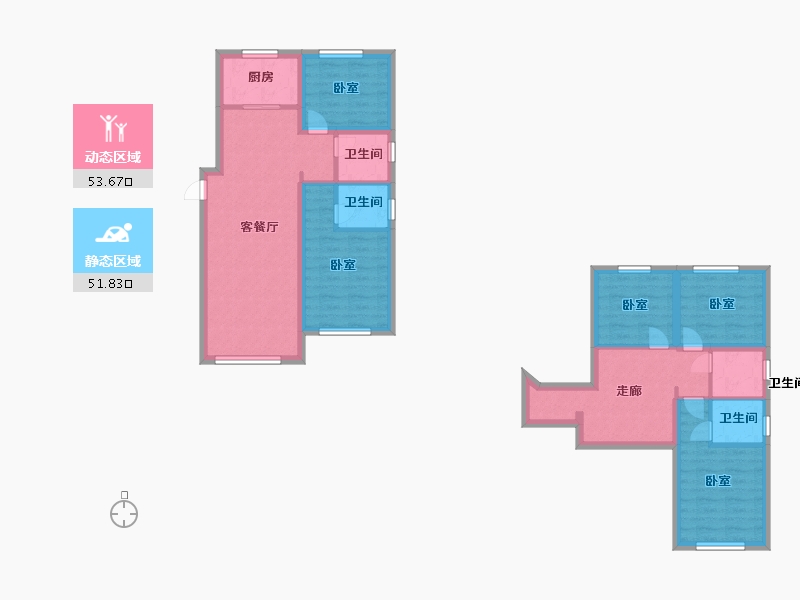 内蒙古自治区-呼和浩特市-世纪青城-92.00-户型库-动静分区