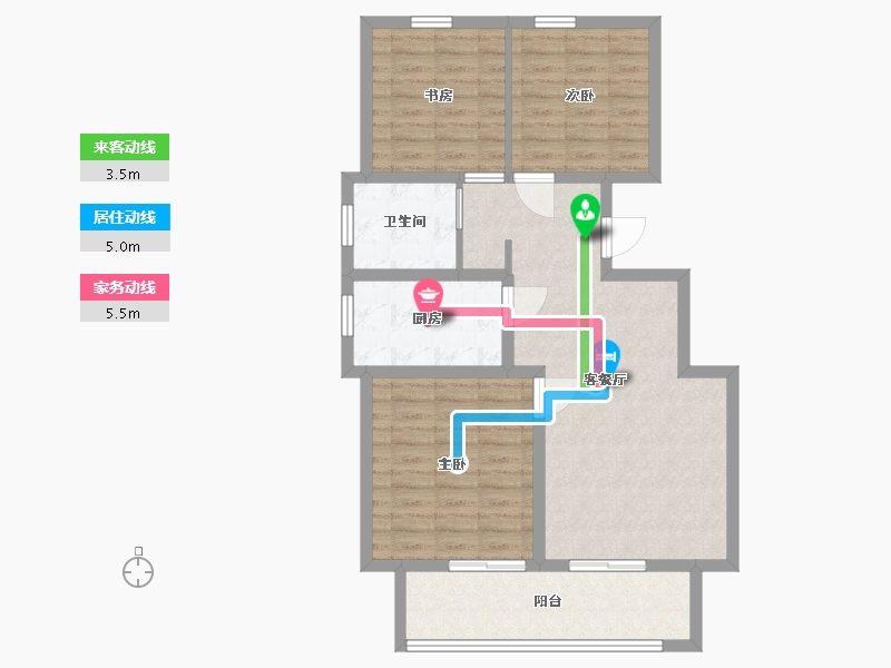 河北省-廊坊市-荣盛·花语璟园-85.60-户型库-动静线