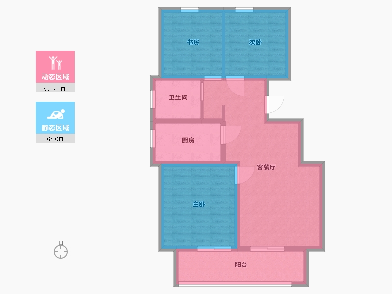 河北省-廊坊市-荣盛·花语璟园-85.60-户型库-动静分区