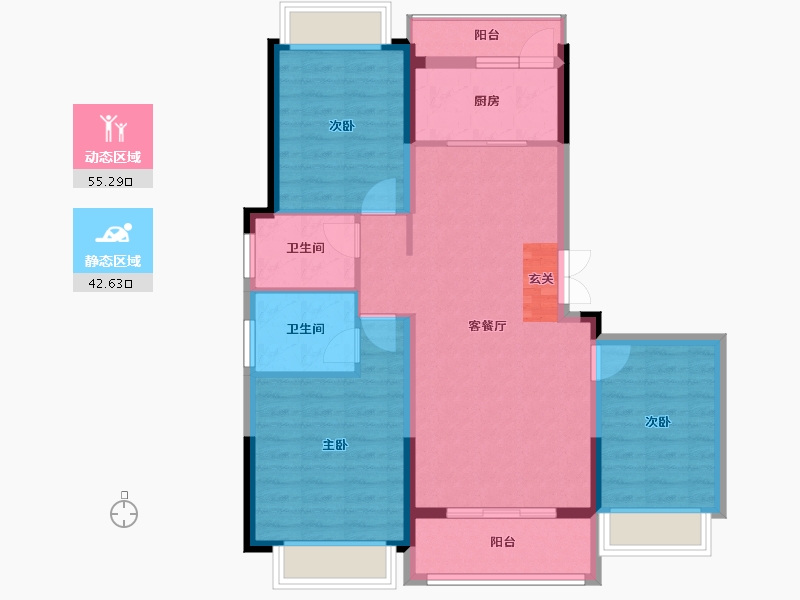 云南省-曲靖市-安厦名品里-87.87-户型库-动静分区