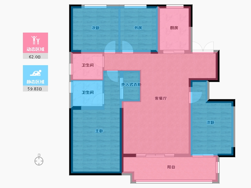 山西省-临汾市-荣盛·锦绣学府-109.27-户型库-动静分区