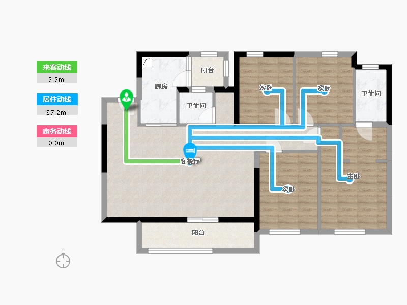 四川省-资阳市-花样年花郡-105.15-户型库-动静线