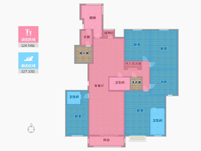 内蒙古自治区-呼和浩特市-巨华·巨海城八区-240.25-户型库-动静分区