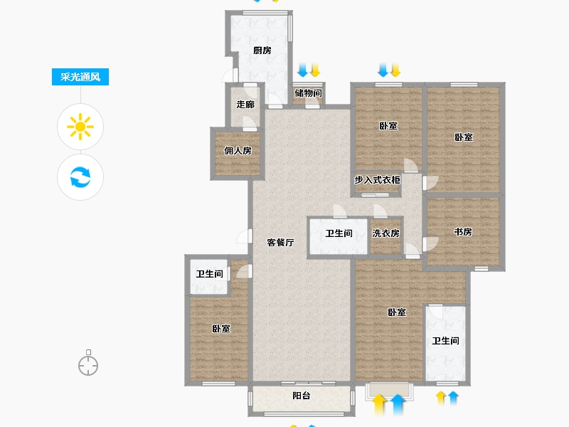 内蒙古自治区-呼和浩特市-巨华·巨海城八区-240.25-户型库-采光通风