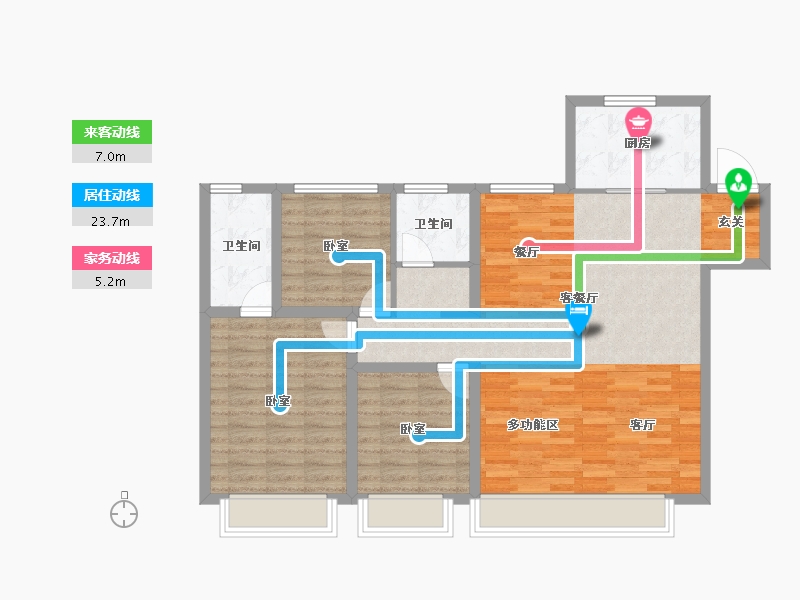 内蒙古自治区-包头市-吾悦桃李郡-98.04-户型库-动静线