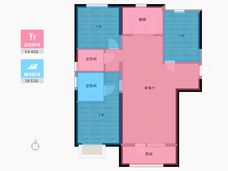 河北省-廊坊市-首开国风悦府-83.23-户型库-动静分区