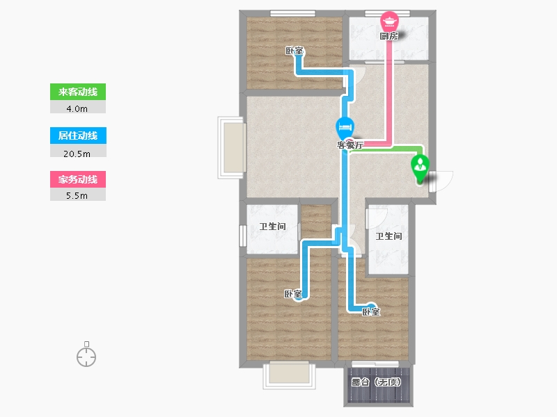 山西省-太原市-天朗美域-85.31-户型库-动静线