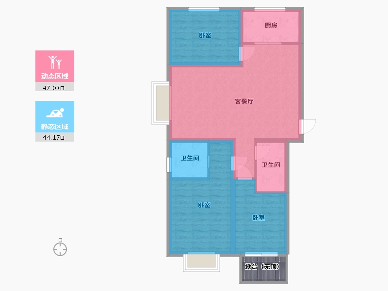 山西省-太原市-天朗美域-85.31-户型库-动静分区