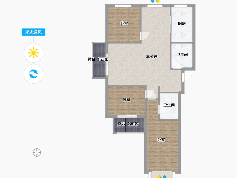 山西省-太原市-天朗美域-87.73-户型库-采光通风