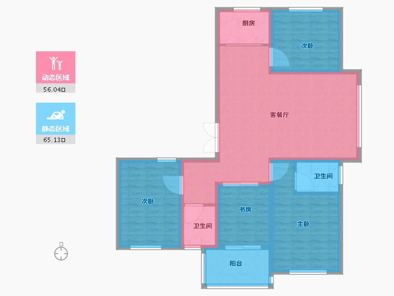 山西省-临汾市-朱雀·翰文苑-109.11-户型库-动静分区