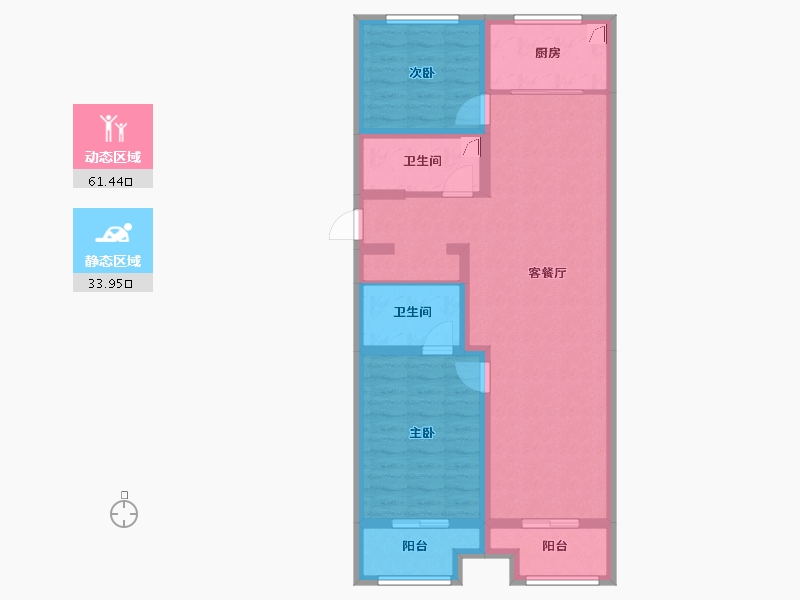 山西省-吕梁市-兴县∙滨河花苑-84.14-户型库-动静分区