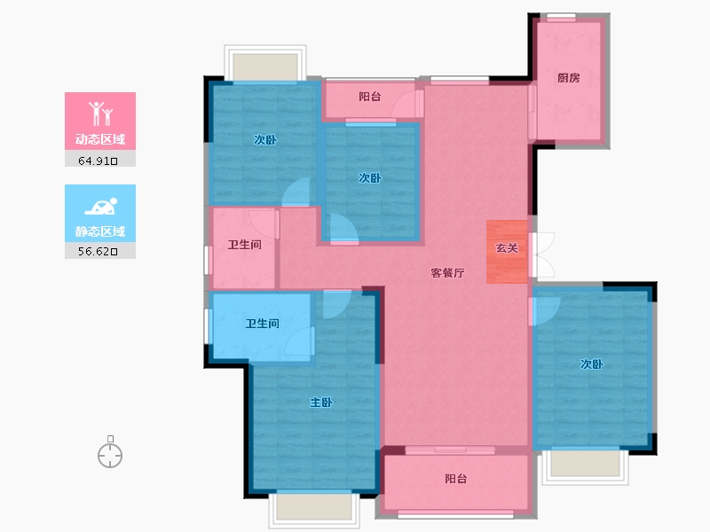 云南省-曲靖市-安厦名品里-108.67-户型库-动静分区