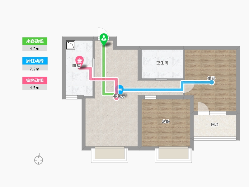 河北省-廊坊市-首开国风悦府-66.40-户型库-动静线