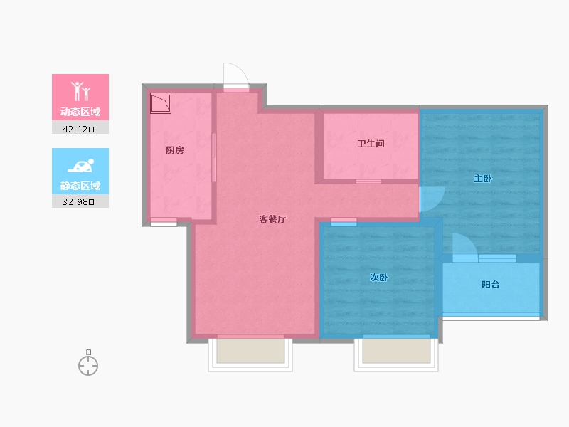 河北省-廊坊市-首开国风悦府-66.40-户型库-动静分区