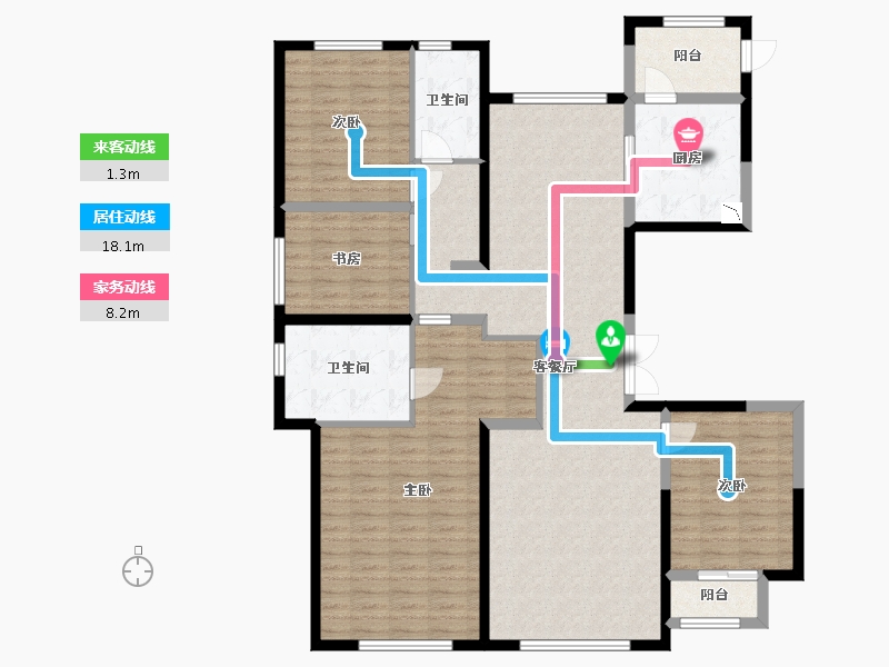 河北省-廊坊市-俪景嘉园-141.25-户型库-动静线