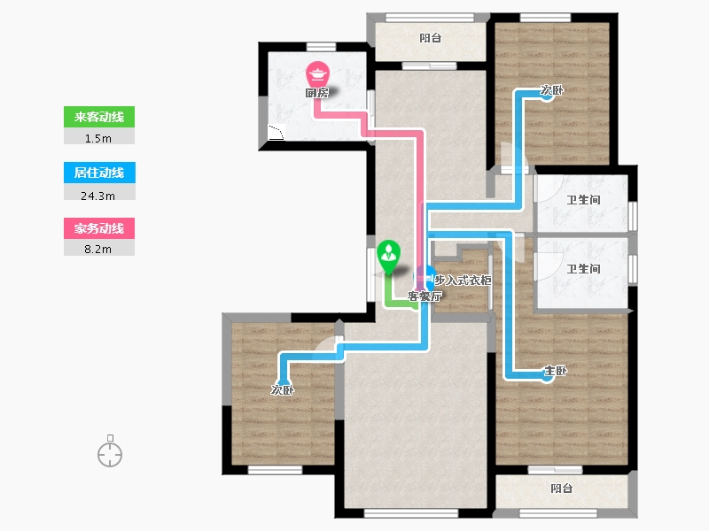 河北省-廊坊市-俪景嘉园-109.39-户型库-动静线