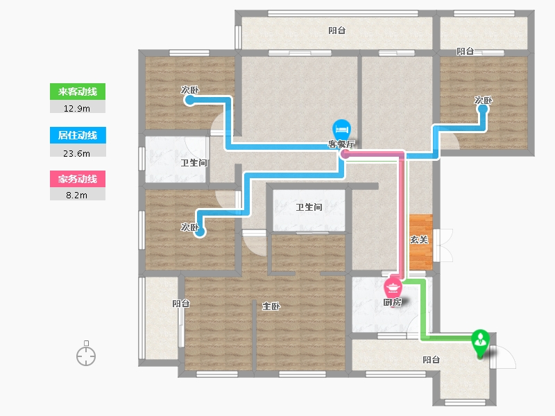 云南省-曲靖市-如意湖畔幸福城-153.01-户型库-动静线