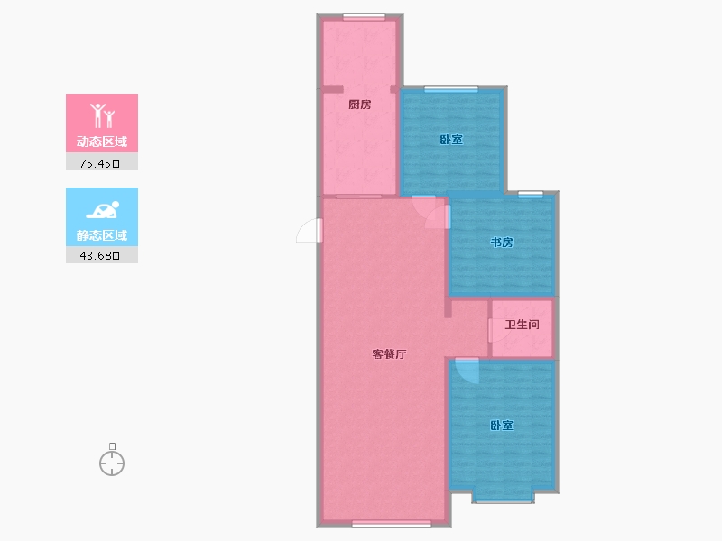 内蒙古自治区-呼和浩特市-鼎盛华广场-108.13-户型库-动静分区