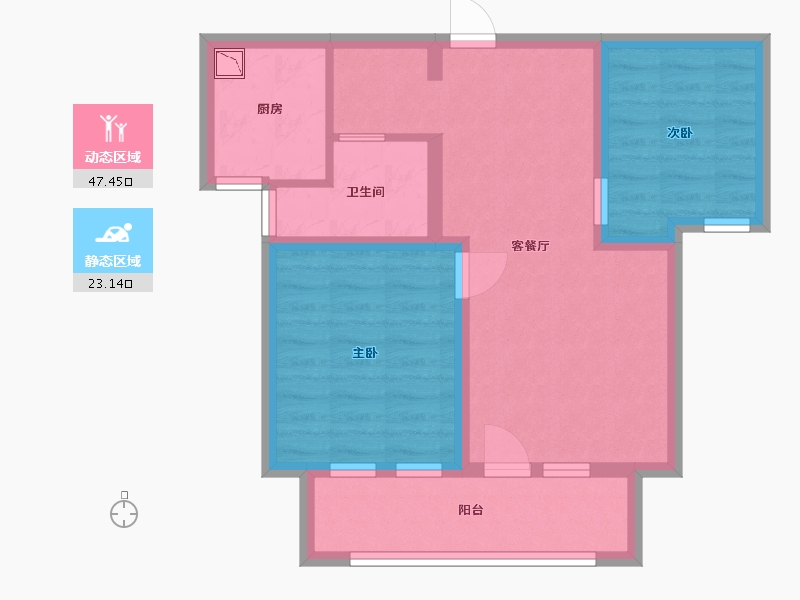 河北省-廊坊市-阿尔卡迪亚廊坊大学城-61.60-户型库-动静分区