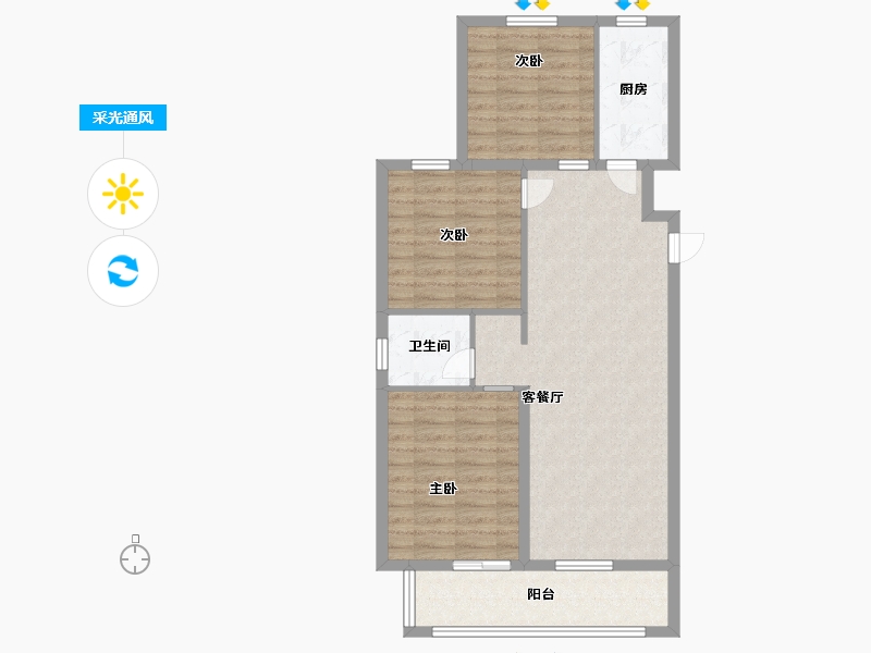 河北省-廊坊市-荣盛·花语璟园-79.20-户型库-采光通风