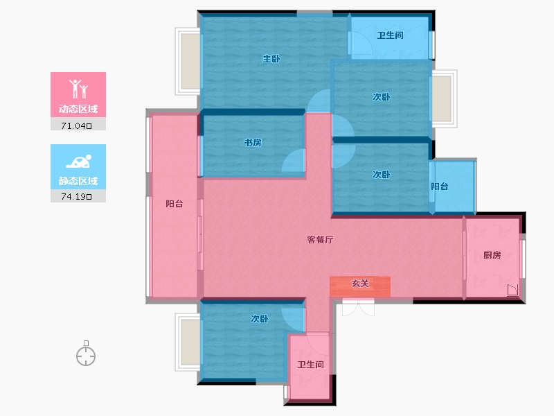 云南省-曲靖市-蓝光雅苑-131.01-户型库-动静分区