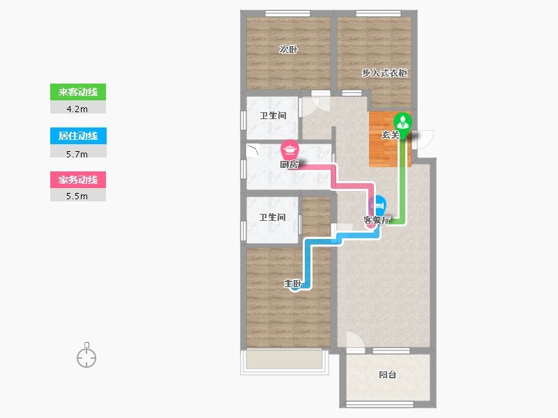 河北省-廊坊市-富田四季花园-93.60-户型库-动静线