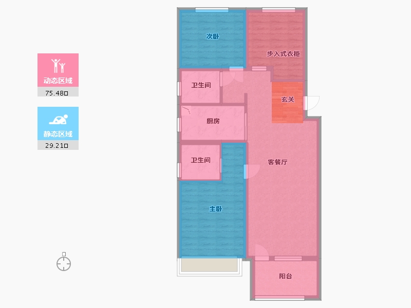 河北省-廊坊市-富田四季花园-93.60-户型库-动静分区