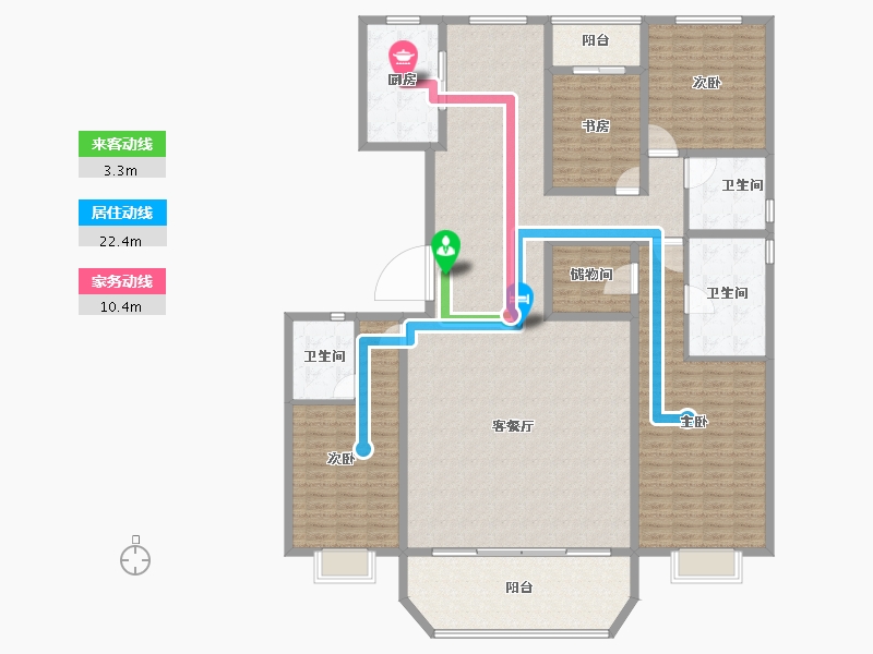 山西省-临汾市-金域蓝湾-209.89-户型库-动静线