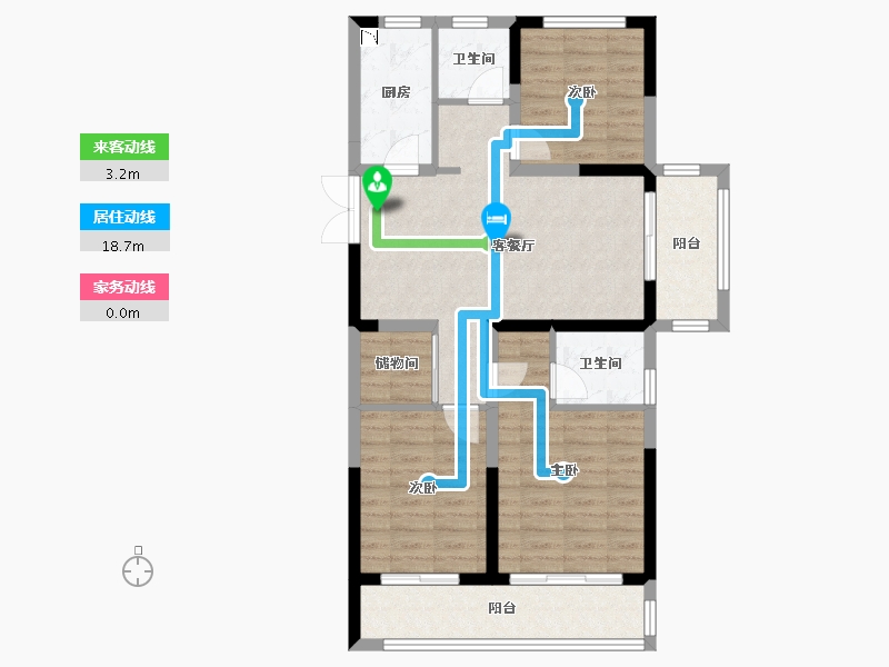 山西省-临汾市-荣盛·锦绣学府-84.96-户型库-动静线